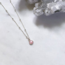 Pink opal gemstone necklace October birthstone jewellery handmade in Australia