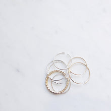 Thin fine Gold and Sterling silver rings