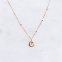 Minimalist rose gold initial necklace Australian handmade jewellery