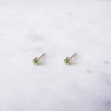 Dainty peridot sterling silver gemstone stud earrings 