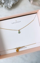 Gold Australian turquoise pendant necklace in a pink gift box